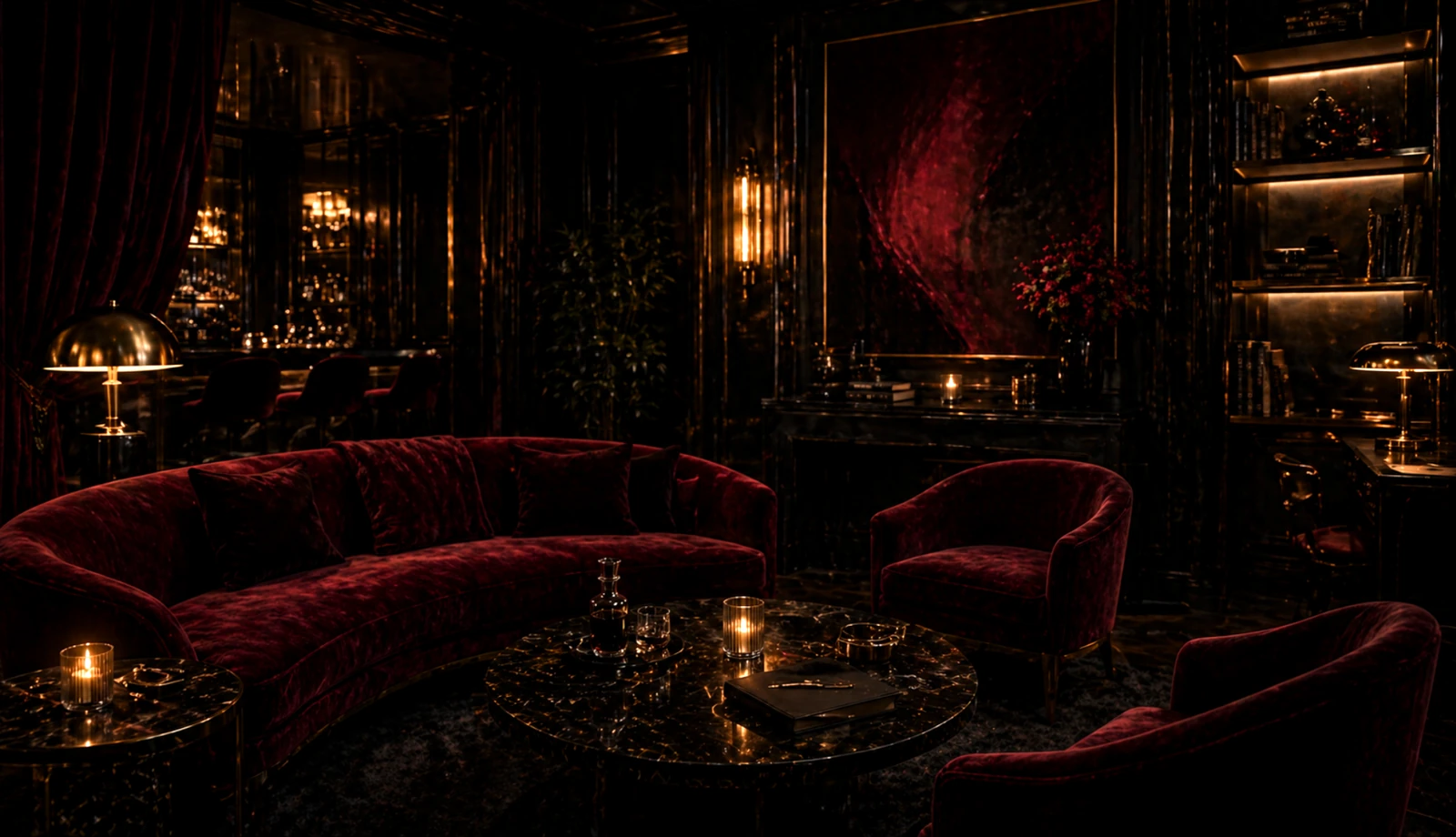 Private luxury lounge environment